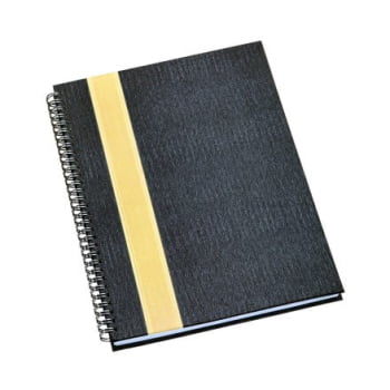 Caderno Personalizado Grafite com Faixa Ouro LU310L Brinde Personalizado