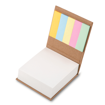 Caderno Personalizado Kraft 5 Blocos Autocolantes ASIBL030 Brindes Personalizados