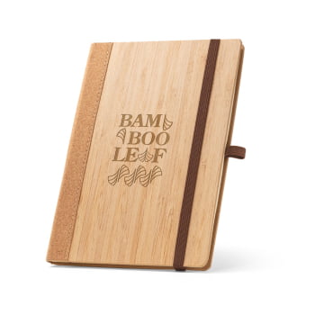 Caderno Personalizado Moleskine Capa Bambu Sustentável MSP93281 Brinde Personalizado