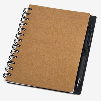 Caderno Personalizado Papelão com Caneta Sustentável SMLE-33500 Brinde Personalizado