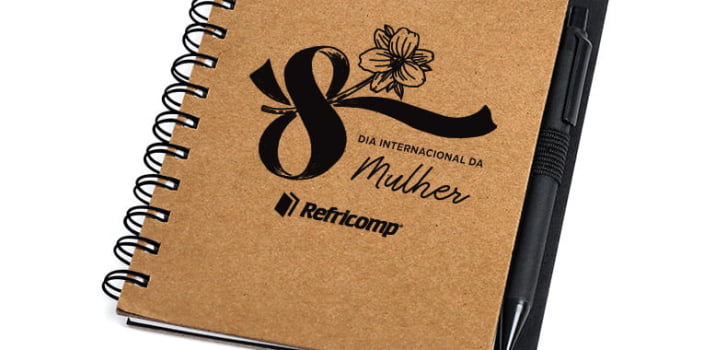 Caderno Personalizado Papelão com Caneta Sustentável SMLE-33500 Brinde Personalizado