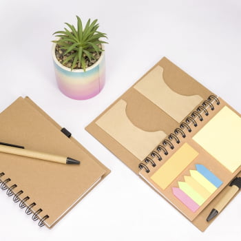 Caderno Personalizado Papelão com Caneta X18932 Brinde Personalizado