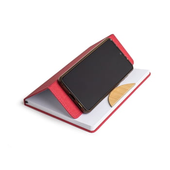 Caderno Personalizado Tipo Moleskine com Suporte Celular X06101 Brinde Personalizado