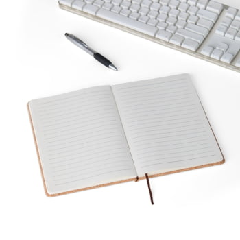 Caderno Personalizado Tipo Moleskine Cortiça X18747 Brinde Personalizado