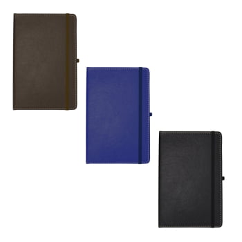 Caderno Personalizado Tipo Moleskine Couro Sintético X14885 Brinde Personalizado