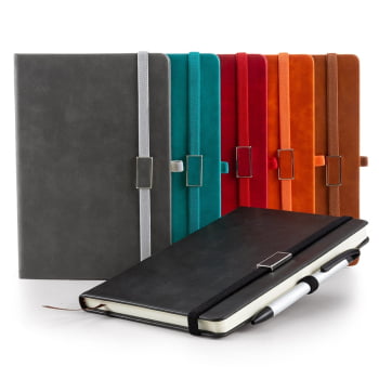 Caderno Personalizado Tipo Moleskine Emborrachado X03002 Brinde Personalizado