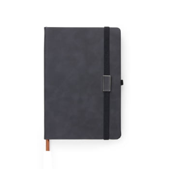 Caderno Personalizado Tipo Moleskine Emborrachado X03002B Brinde Personalizado