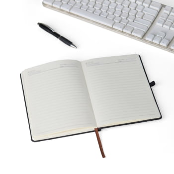 Caderno Personalizado Tipo Moleskine Emborrachado X03002B Brinde Personalizado