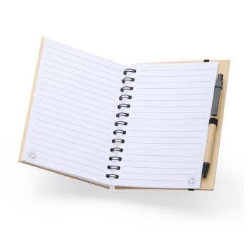 Caderno Personalizado Tipo Moleskine Papelão com Caneta X18748 Brindes Personalizados