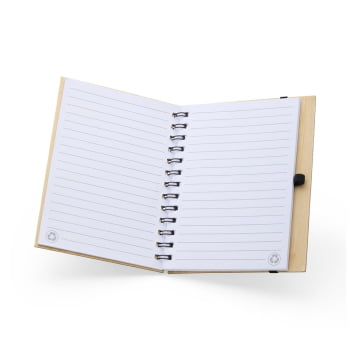 Caderno Personalizado Tipo Moleskine Papelão com Caneta X18748 Brindes Personalizados