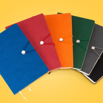 Caderno Personalizado Tipo Moleskine Sintético X18519 Brindes Personalizados