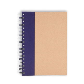 Caderno Personalizado Wire-O Bege/Azul SMLE-30643 Brinde Personalizado