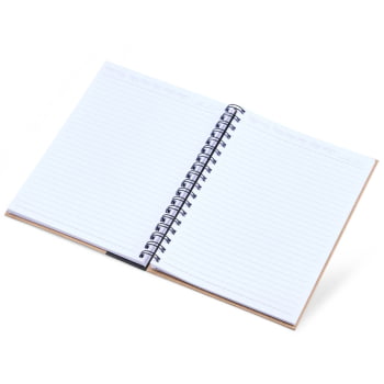 Caderno Personalizado Wire-O Bege/Preto SMLE-30641 Brindes Personalizados