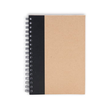 Caderno Personalizado Wire-O Bege/Preto SMLE-30641 Brindes Personalizados
