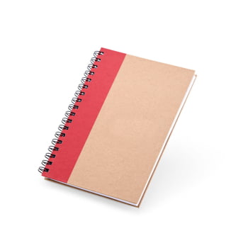 Caderno Personalizado Wire-O Bege/Vermelho SMLE-30644 Brindes Personalizados