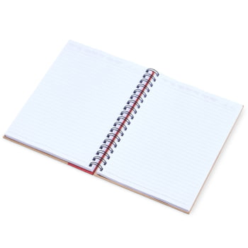 Caderno Personalizado Wire-O Bege/Vermelho SMLE-30644 Brindes Personalizados