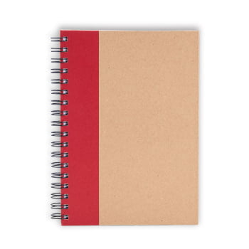Caderno Personalizado Wire-O Bege/Vermelho SMLE-30644 Brindes Personalizados