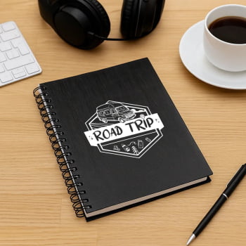 Caderno Personalizado Wire-O Preto SMLE-30601 Brinde Personalizado