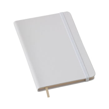 Moleskine Personalizado Couro Sintético Branco Com Pauta LULG3661 Brinde Personalizado Moleskine Personalizado Couro Sintético Branco Com Pauta LULG3661 Brinde Personalizado