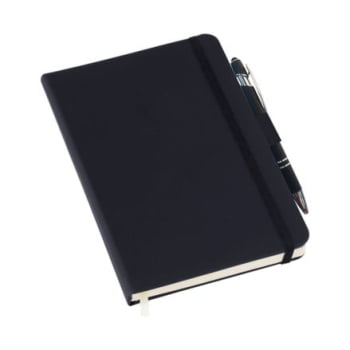 Moleskine Personalizado Couro Sintético Preto Sem Pauta LULG3780 Brinde Personalizado Moleskine Personalizado Couro Sintético Preto Sem Pauta LULG3780 Brinde Personalizado