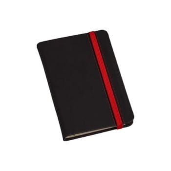 Moleskine Personalizado Couro Sintético Vermelho Com Pauta LULG3705 Brindes Personalizados