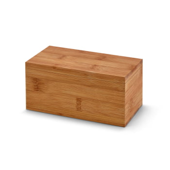Caixa de Chá Personalizada Bambu 2 Compartimentos SP93977 Brinde Personalizado