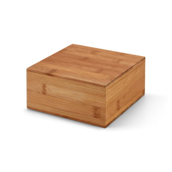 Caixa de Chá Personalizada Bambu 4 Compartimentos SP93978 Brindes Personalizados