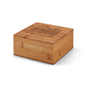 Caixa de Chá Personalizada Bambu 4 Compartimentos SP93978 Brindes Personalizados