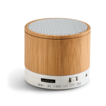 Caixa de Som Personalizada Bambu SP57256 Sustentável Bluetooth Brindes Personalizados