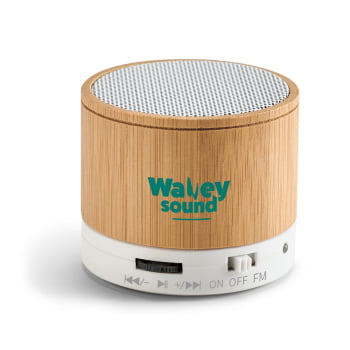 Caixa de Som Personalizada Bambu SP57256 Sustentável Bluetooth Brindes Personalizados