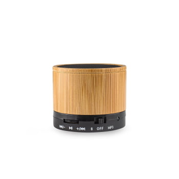 Caixa de Som Personalizada Com Bambu Bluetooth X04361 Brinde Personalizado