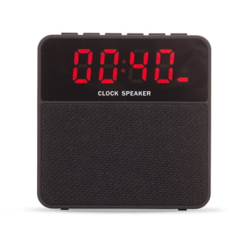 Caixa de Som Personalizada Emborrachado Com Relógio X02071 Brinde Personalizado