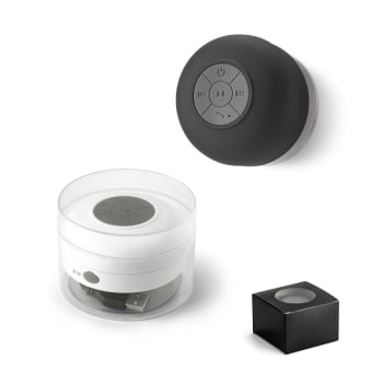 Caixa de Som Personalizada Emborrachado Com Ventosa SP97328 Bluetooth à prova de água  Brinde Personalizado