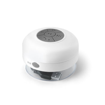 Caixa de Som Personalizada Emborrachado Com Ventosa SP97328 Bluetooth à prova de água  Brinde Personalizado