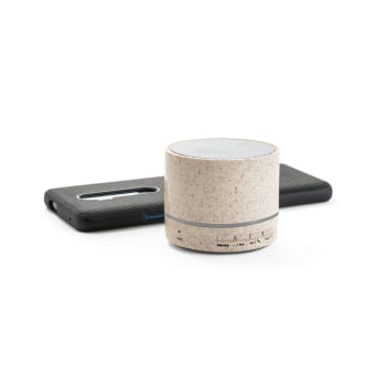Caixa de Som Personalizada Fibra de Palha de Trigo SP57930 Sustentável Bluetooth Brinde Personalizado