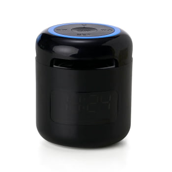 Caixa de Som Personalizada Multimídia Com Relógio X04064 Brinde Personalizado