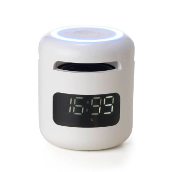 Caixa de Som Personalizada Multimídia Com Relógio X04064 Brinde Personalizado