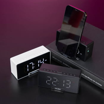 Caixa de Som Personalizada Multimídia Com Relógio X04065 Brindes Personalizados