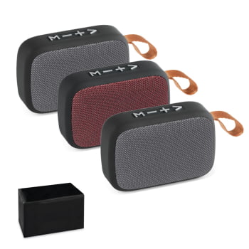 Caixa de Som Personalizada Poliéster Emborrachado SP57395 Bluetooth Brindes Personalizados