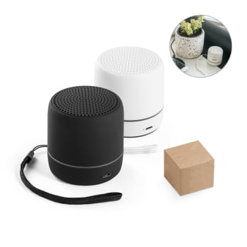 Caixa de Som Personalizada  SP97097 Sustentável LED Brinde Personalizado