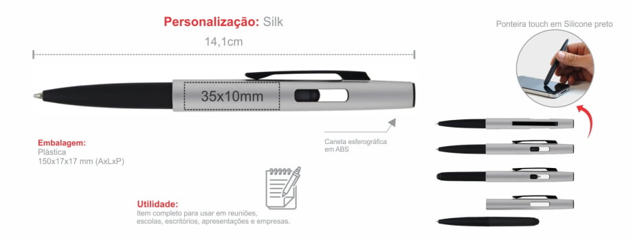 Caneta Personalizada ABS  SMCI-73000 Brindes Personalizados