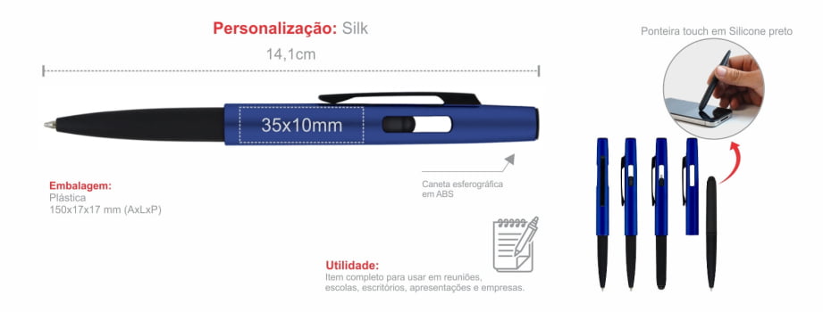 Caneta Personalizada ABS  SMCI-73003 Brindes Personalizados