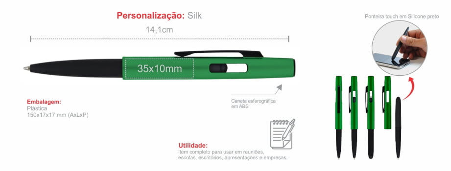 Caneta Personalizada ABS  SMCI-73005 Brindes Personalizados