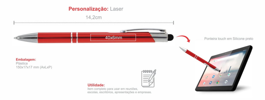 Caneta Personalizada Alumínio SMCI-72004 Brinde Personalizado