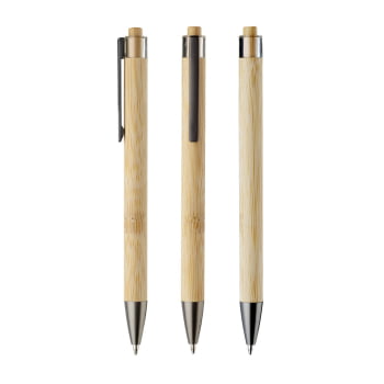 Caneta Personalizada Bambu ASICB2275 Brindes Personalizados