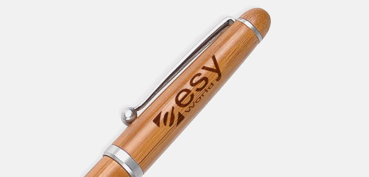 Caneta Personalizada Bambu SMCE-51003 Brinde Personalizado