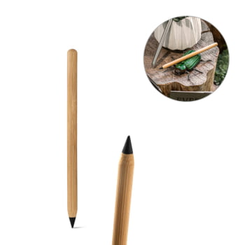 Caneta Personalizada Metálica em Bambu Sem Tinta SP91773 Brinde Personalizado