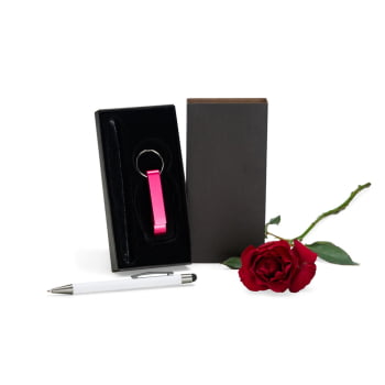 Kit Caneta e Chaveiro Alumínio SMCC-87A49 Brinde Personalizado
