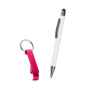Kit Caneta e Chaveiro Alumínio SMCC-87A49 Brinde Personalizado