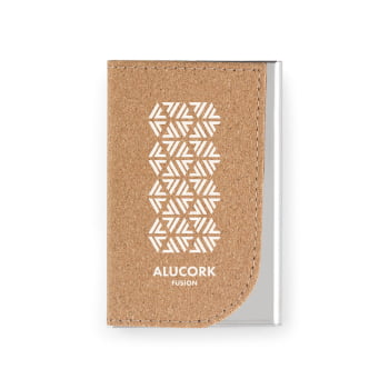 Kit Porta Cartões e Chaveiro Personalizado Metal e Cortiça SP95099 Brinde Personalizado